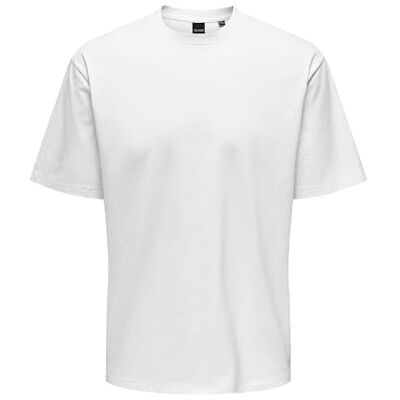 22022532 ONLY & SONS T-shirt męski ONSFRED, Bright White, XS 22022532 ONLY & SONS T-shirt męski ONSFRED, Bright White, XS
