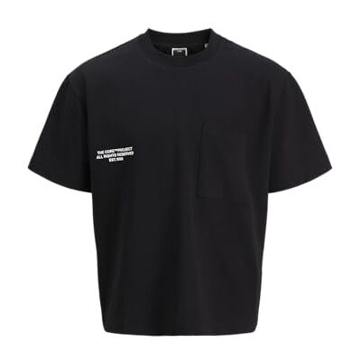 12276862-4753718 JACK & JONES Jcohorizon Text Pocket Tee Ss Crew Neck męska koszulka z krótkim rękawem, czarny, S 12276862-4753718 JACK & JONES Jcohorizon Text Pocket Tee Ss Crew Neck męska koszulka z krótkim rękawem, czarny, S