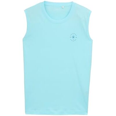 1048233 TOM TAILOR Męski Basic Tank top z nadrukiem logo, 34921 Karaibski Turquoise, XS 1048233 TOM TAILOR Męski Basic Tank top z nadrukiem logo, 34921 Karaibski Turquoise, XS
