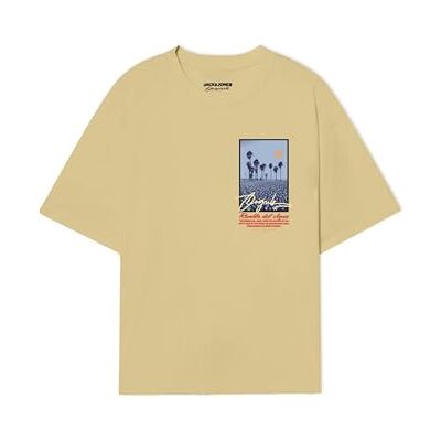 12281807-4812116 JACK & JONES Koszulka męska Joralmeria Palms Tee SS Crew Neck FST, Podwójny krem, M 12281807-4812116 JACK & JONES Koszulka męska Joralmeria Palms Tee SS Crew Neck FST, Podwójny krem, M