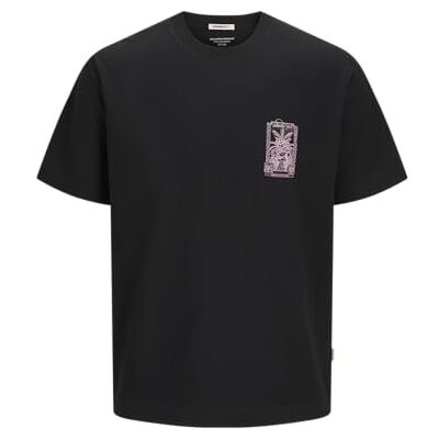 12277569-4761404 JACK & JONES Koszulka męska Jorhydra Back Tee SS Crew Neck Se25, czarny, M 12277569-4761404 JACK & JONES Koszulka męska Jorhydra Back Tee SS Crew Neck Se25, czarny, M