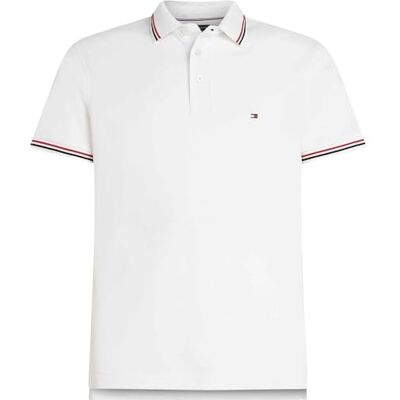 MW0MW37346 Tommy Hilfiger Męska koszulka polo Slim Fit S/S Polo, biała, M, Biały (biały), M MW0MW37346 Tommy Hilfiger Męska koszulka polo Slim Fit S/S Polo, biała, M, Biały (biały), M