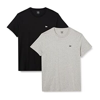 L64NCEKW Lee TWIN PACK CREW Koszulka Mężczyźni , czarny biały , XL L64NCEKW Lee TWIN PACK CREW Koszulka Mężczyźni , czarny biały , XL