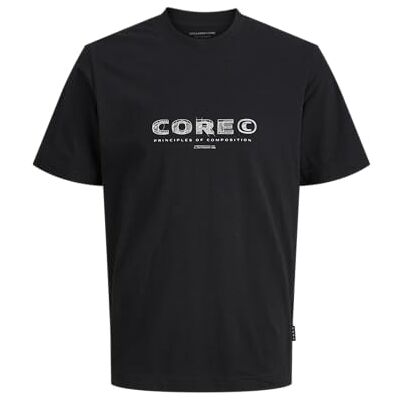 12283401-4827461 JACK & JONES Jcostance Front Text Tee SS Crew Neck, czarny, L 12283401-4827461 JACK & JONES Jcostance Front Text Tee SS Crew Neck, czarny, L
