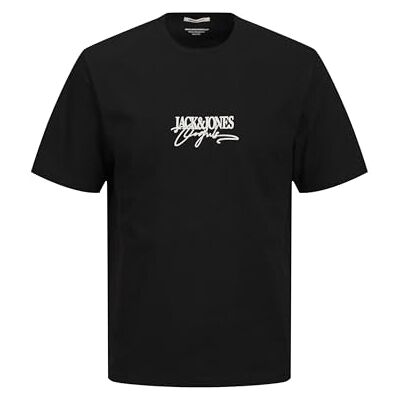 12276784-4752291 JACK & JONES Joralmeria męska koszulka z logo SS Crew Neck, czarny, XS 12276784-4752291 JACK & JONES Joralmeria męska koszulka z logo SS Crew Neck, czarny, XS