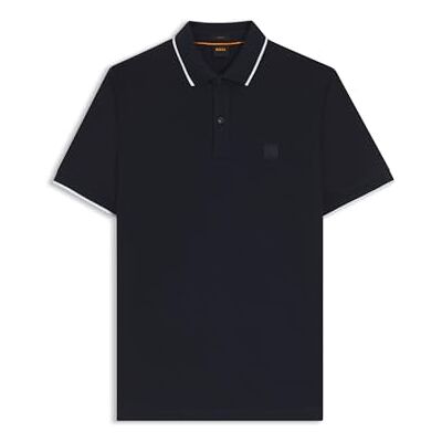 50507699 BOSS Męska koszulka polo Passertip Slim-Fit ze spranej elastycznej bawełny piqué, Dark Blue404, L 50507699 BOSS Męska koszulka polo Passertip Slim-Fit ze spranej elastycznej bawełny piqué, Dark Blue404, L