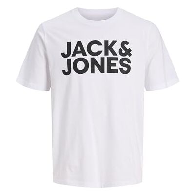 12151955 JACK & JONES Jjecorp Logo Tee Ss O-neck Noos Koszulka Mężczyźni , Biały/Fit:slim/Large Print/Black , M 12151955 JACK & JONES Jjecorp Logo Tee Ss O-neck Noos Koszulka Mężczyźni , Biały/Fit:slim/Large Print/Black , M