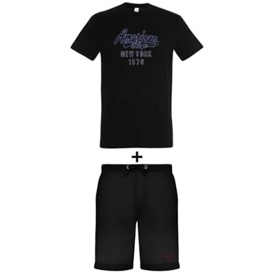 ACEN228 Noir Taille XL AMERICAN COLLEGE USA 2-częściowy zestaw koszul + szorty mieszane, czarny, TG ACEN228 Noir Taille XL AMERICAN COLLEGE USA 2-częściowy zestaw koszul + szorty mieszane, czarny, TG