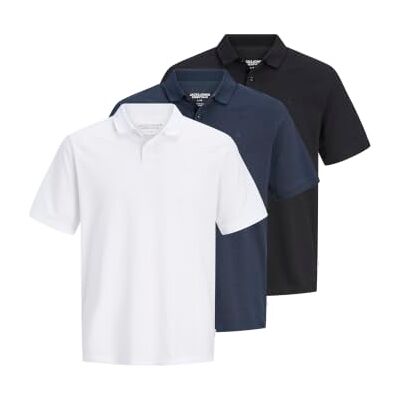 12277753-4763209 JACK & JONES Jjebasic Polo Ss 3Pk Mp Noos (3 sztuki), granatowy blezer, XS 12277753-4763209 JACK & JONES Jjebasic Polo Ss 3Pk Mp Noos (3 sztuki), granatowy blezer, XS