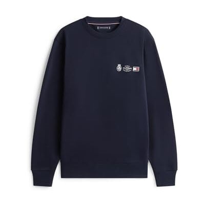 MW0MW40863 Tommy Hilfiger Męski SMALL CREST OUTLINE CREW NECK Pulower Bluza, niebieski, S, Niebieski (pustynne niebo), S MW0MW40863 Tommy Hilfiger Męski SMALL CREST OUTLINE CREW NECK Pulower Bluza, niebieski, S, Niebieski (pustynne niebo), S