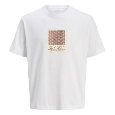 12273019-4702001 Jack & Jones Jorislington Aop Front Tee SS Crew Neck, Bright White, XL 12273019-4702001 Jack & Jones Jorislington Aop Front Tee SS Crew Neck, Bright White, XL