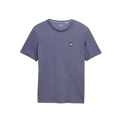 1046732 TOM TAILOR T-shirt męski, 38144 Crest Blue Multi Structure, XS 1046732 TOM TAILOR T-shirt męski, 38144 Crest Blue Multi Structure, XS