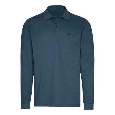 627651 Trigema Koszulka polo z długim rękawem ze ściągaczami, Jeansy melanż, XL 627651 Trigema Koszulka polo z długim rękawem ze ściągaczami, Jeansy melanż, XL