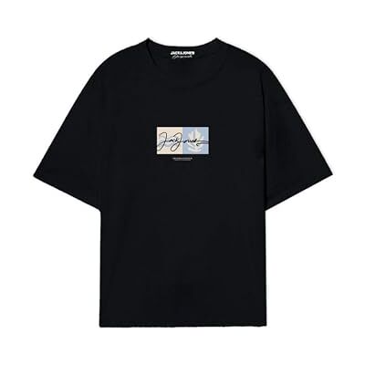 12281808-4812119 JACK & JONES Koszulka męska Jorcanggu Front Tee Ss Crew Neck FST, czarny, XL 12281808-4812119 JACK & JONES Koszulka męska Jorcanggu Front Tee Ss Crew Neck FST, czarny, XL