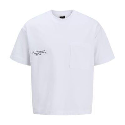 12276862-4753717 JACK & JONES Jcohorizon Text Pocket Tee Ss Crew Neck męska koszulka z krótkim rękawem, Bright White, M 12276862-4753717 JACK & JONES Jcohorizon Text Pocket Tee Ss Crew Neck męska koszulka z krótkim rękawem, Bright White, M