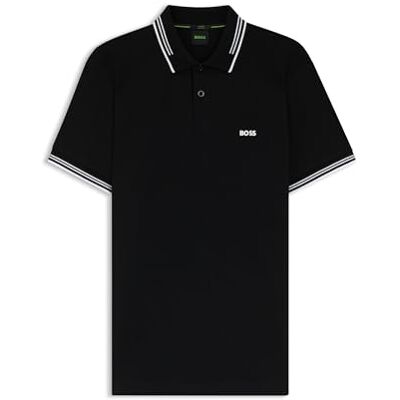 50506193 BOSS Męska koszulka polo Paul Stretch-Cotton Slim Fit z logo, Czarny, XL 50506193 BOSS Męska koszulka polo Paul Stretch-Cotton Slim Fit z logo, Czarny, XL