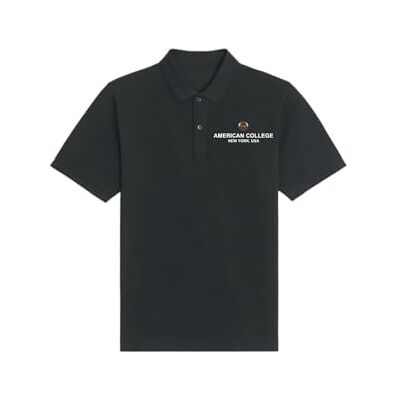 ACS25PL1 BLACK L AMERICAN COLLEGE USA Męska czarna koszulka polo Rozmiar L Decontract, czarny, L ACS25PL1 BLACK L AMERICAN COLLEGE USA Męska czarna koszulka polo Rozmiar L Decontract, czarny, L
