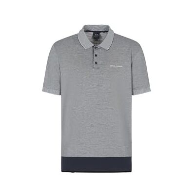XM000995 Armani Exchange Męska koszulka polo z krótkim rękawem z logo poziome paski, granatowy (Deep Navy), L XM000995 Armani Exchange Męska koszulka polo z krótkim rękawem z logo poziome paski, granatowy (Deep Navy), L