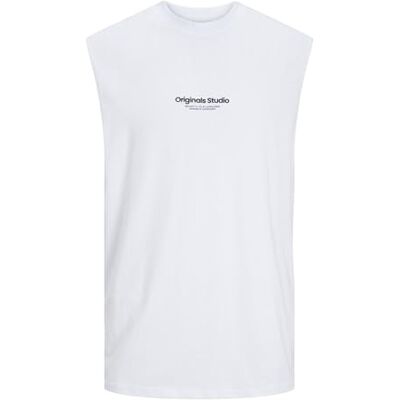 12250430 JACK & JONES Męski tank top z nadrukiem, Bright White, L 12250430 JACK & JONES Męski tank top z nadrukiem, Bright White, L