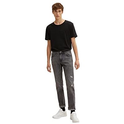1032754 TOM TAILOR Denim Męskie Adean Straight Jeans , 10222 Destroyed Light Stone Grey Den, 28W / 30L 1032754 TOM TAILOR Denim Męskie Adean Straight Jeans , 10222 Destroyed Light Stone Grey Den, 28W / 30L