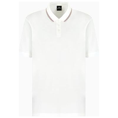XM000466 Armani Exchange Męska Utitlity Edge, paski kołnierza, haftowane logo koszulka polo, złamana biel, S, Złamana biel, S XM000466 Armani Exchange Męska Utitlity Edge, paski kołnierza, haftowane logo koszulka polo, złamana biel, S, Złamana biel, S