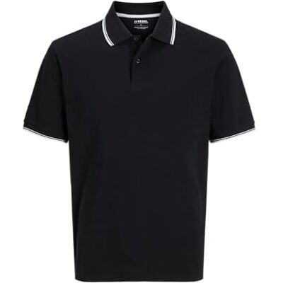 12271166-4676491 JJ REBEL Jrebzell Polo Ss Sn, czarny, XXL 12271166-4676491 JJ REBEL Jrebzell Polo Ss Sn, czarny, XXL