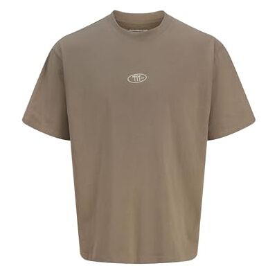 12276762-4758125 JACK & JONES Męska koszulka z nadrukiem Jcoretreat Text Back Tee SS Crew Neck, Desert Taupe, M 12276762-4758125 JACK & JONES Męska koszulka z nadrukiem Jcoretreat Text Back Tee SS Crew Neck, Desert Taupe, M