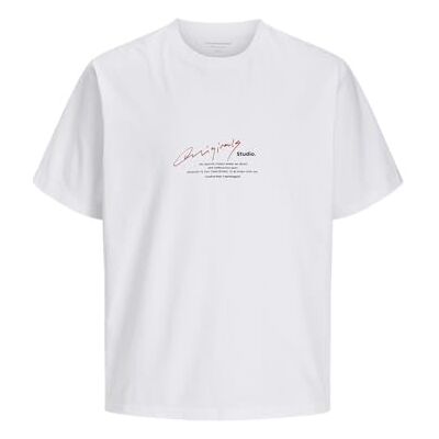 12273373-4705695 Jack & Jones Jormanchester Script Tee SS Crew Neck, Bright White, L 12273373-4705695 Jack & Jones Jormanchester Script Tee SS Crew Neck, Bright White, L