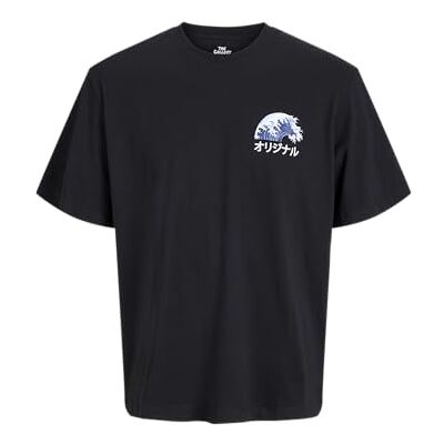 12278393-4771258 JACK & JONES Koszulka męska Jorfuji Ss Crew Neck Tg, czarny, S 12278393-4771258 JACK & JONES Koszulka męska Jorfuji Ss Crew Neck Tg, czarny, S