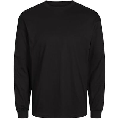 12256422 JACK & JONES Męska koszulka z długim rękawem jednokolorowa koszulka z długim rękawem, czarny, XS 12256422 JACK & JONES Męska koszulka z długim rękawem jednokolorowa koszulka z długim rękawem, czarny, XS