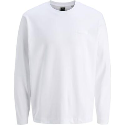 12282697-4823940 JACK & JONES Jcofusion Interlock Tee Ls Crew Neck, Bright White, M 12282697-4823940 JACK & JONES Jcofusion Interlock Tee Ls Crew Neck, Bright White, M