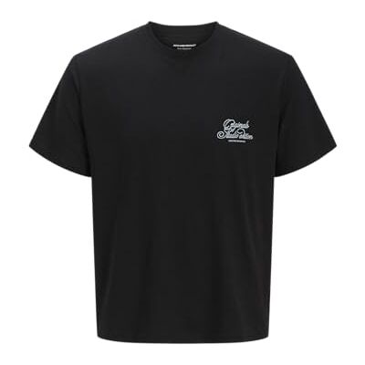 12277568-4761390 JACK & JONES Koszulka męska Jorhydra Typo Back Tee SS Crew Neck Se25, czarny, S 12277568-4761390 JACK & JONES Koszulka męska Jorhydra Typo Back Tee SS Crew Neck Se25, czarny, S