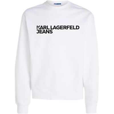 246D1808 Karl Lagerfeld Jeans, Męskie, Bluza Z Logo Essential, Regular Fit, Biały, XS 246D1808 Karl Lagerfeld Jeans, Męskie, Bluza Z Logo Essential, Regular Fit, Biały, XS