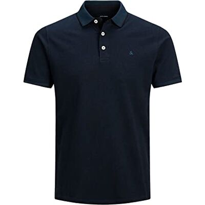 12143859-3829879 JACK&JONES PLUS Męska koszulka JJEPAULOS Polo SS NOOS PS, granatowy/szczegół: PS, 2XL 12143859-3829879 JACK&JONES PLUS Męska koszulka JJEPAULOS Polo SS NOOS PS, granatowy/szczegół: PS, 2XL