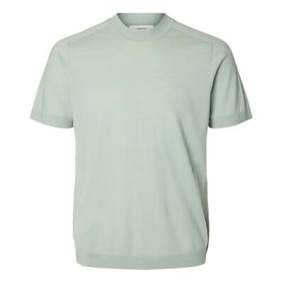 16096370-4895718 SELECTED MEN Slhtray Ss Knit Merino Crew Neck Noos, Aqua Gray, M 16096370-4895718 SELECTED MEN Slhtray Ss Knit Merino Crew Neck Noos, Aqua Gray, M