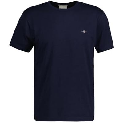 2003185 GANT Męska koszulka Slim Shield SS T-Shirt, Evening Blue, Standard, niebieski (Evening Blue), XS 2003185 GANT Męska koszulka Slim Shield SS T-Shirt, Evening Blue, Standard, niebieski (Evening Blue), XS