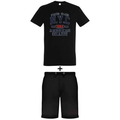 ACEN227 Noir Taille XL AMERICAN COLLEGE USA 2-częściowy zestaw koszul + szorty mieszane, czarny, TG ACEN227 Noir Taille XL AMERICAN COLLEGE USA 2-częściowy zestaw koszul + szorty mieszane, czarny, TG