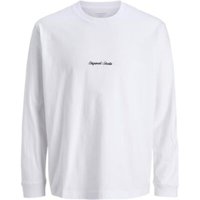 12282895-4825003 JACK & JONES Jornorrebro Emb Tee Ls Crew Neck, Bright White, L 12282895-4825003 JACK & JONES Jornorrebro Emb Tee Ls Crew Neck, Bright White, L