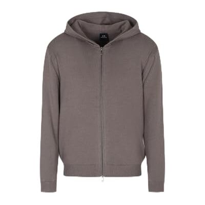 XM000905 Armani Exchange Men's Cozy, długi rękaw z logo naszywka, sweter kardigan, szary, M, ciemnoszary (Dark Gull Gray), M XM000905 Armani Exchange Men's Cozy, długi rękaw z logo naszywka, sweter kardigan, szary, M, ciemnoszary (Dark Gull Gray), M