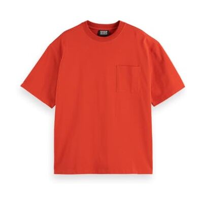 181290 Scotch & Soda Seasonal Core Luźny krój 3 Crosses Pocket T-shirt, Ketchup 610, XL 181290 Scotch & Soda Seasonal Core Luźny krój 3 Crosses Pocket T-shirt, Ketchup 610, XL