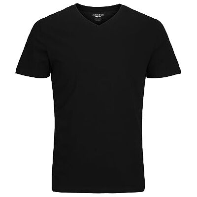 12156102 JACK&JONES Men's JJEORGANIC Basic Tee SS koszulka z dekoltem w serek, czarny, XXL 12156102 JACK&JONES Men's JJEORGANIC Basic Tee SS koszulka z dekoltem w serek, czarny, XXL