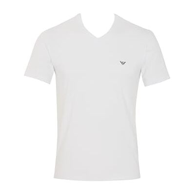 EM000380AF14133U0002 EMPORIO ARMANI Man's Essential Bawełniany T-shirt z dekoltem w serek, biały, M, dopasowany, biały, M EM000380AF14133U0002 EMPORIO ARMANI Man's Essential Bawełniany T-shirt z dekoltem w serek, biały, M, dopasowany, biały, M