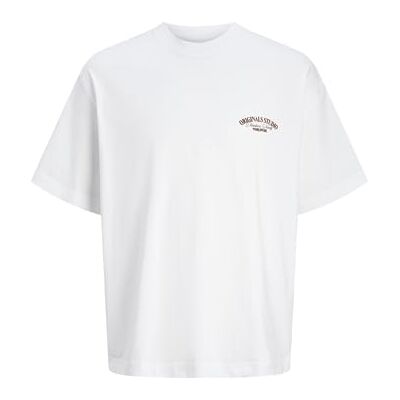 12265826 JACK & JONES Męski T-shirt z nadrukiem, Bright White, L 12265826 JACK & JONES Męski T-shirt z nadrukiem, Bright White, L
