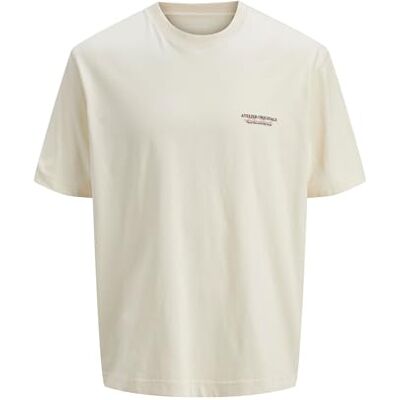 12278557-4769959 JACK & JONES Męski T-Shirt Plus Size Nadruk na plecach T-shirt, Antique White, 4XL 12278557-4769959 JACK & JONES Męski T-Shirt Plus Size Nadruk na plecach T-shirt, Antique White, 4XL