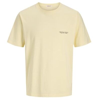 12276819-4753091 JACK & JONES Męska koszulka Jorcanggu Slub Element Back Tee Ss Cn, Podwójny krem, S 12276819-4753091 JACK & JONES Męska koszulka Jorcanggu Slub Element Back Tee Ss Cn, Podwójny krem, S