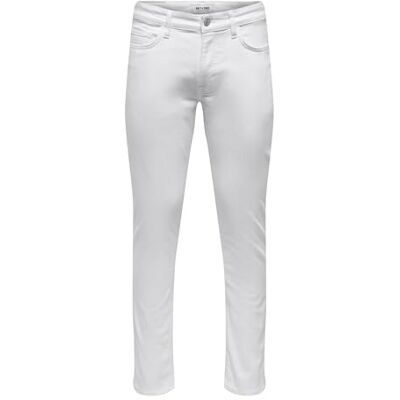 22026529 ONLY & SONS Męskie dżinsy Slim Fit ONSLOOM Slim White Denim 6529 Jeans, biały (Denim), 32W / 30L 22026529 ONLY & SONS Męskie dżinsy Slim Fit ONSLOOM Slim White Denim 6529 Jeans, biały (Denim), 32W / 30L