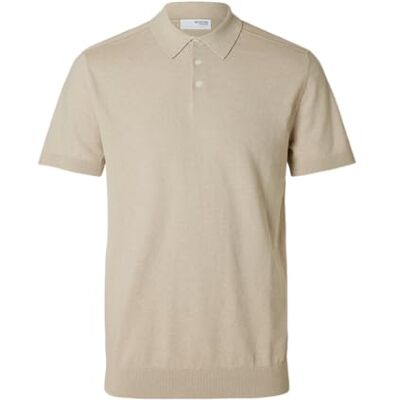 16092437-4635719 SELECTED FEMME Slhberg Ss Knit Polo Noos, owsianka, L 16092437-4635719 SELECTED FEMME Slhberg Ss Knit Polo Noos, owsianka, L