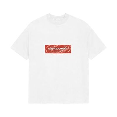 12276411-4745426 Jack & Jones Jcorecharge Front Print SS Crew Neck Fst, Bright White, M 12276411-4745426 Jack & Jones Jcorecharge Front Print SS Crew Neck Fst, Bright White, M