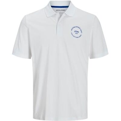 12269299 JJSIMON Polo SS, biały, M 12269299 JJSIMON Polo SS, biały, M