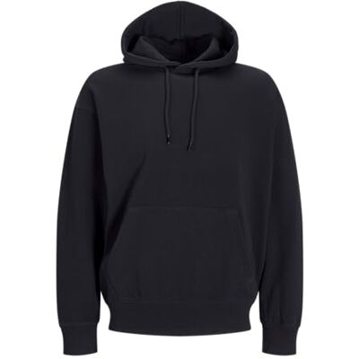 12257852 JACK & JONES Jjecharge Sweat Hood Noos męska bluza z kapturem, czarny, XS 12257852 JACK & JONES Jjecharge Sweat Hood Noos męska bluza z kapturem, czarny, XS